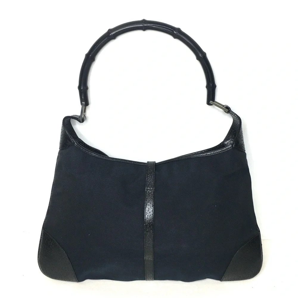 Authentic Gucci Jackie hobo bag black canvas